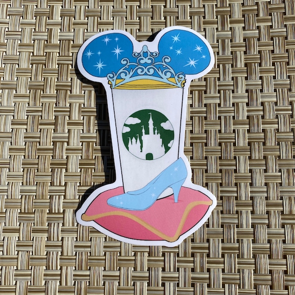 Cinderella castle cup sticker