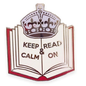 Glitter keep calm and read on enamel pin | book pins | reading pins | school pins | book marks