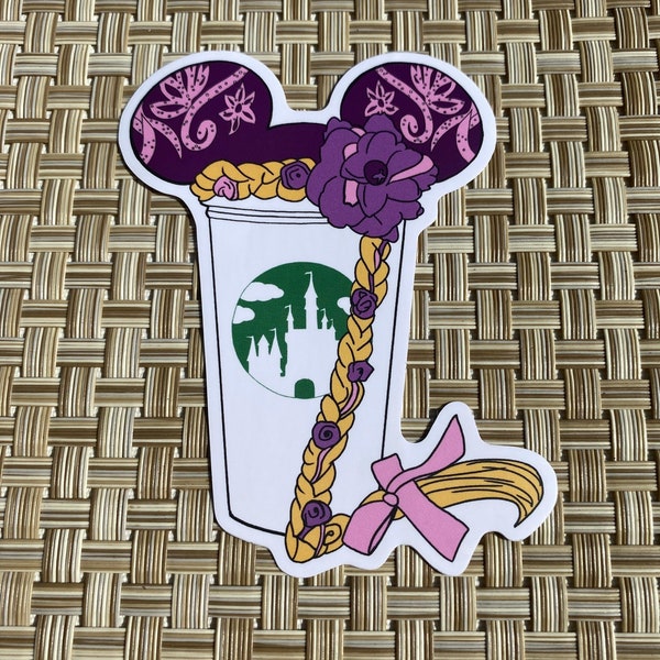 Rapunzel castle cup sticker | rapunzel castle cup vinyl sticker | rapunzel coffee dye cut sticker / rapunzel coffee decal | rapunzel coffee