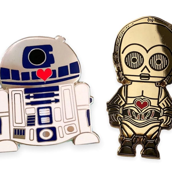R2d2 and c3po droid duo enamel pin set | star wars pins | disney pins | bb8 pins | star wars clothing