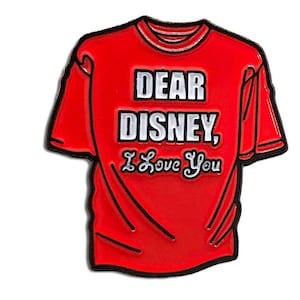 Dear dis tiny tee enamel pin (red)
