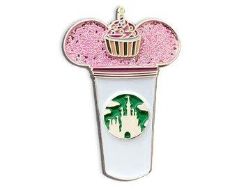 Birthday castle coffee cup pin | happy birthday pin | bday pin | cake pin | cupcake enamel pin | birthday cake pin | disney birthday pin