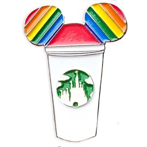 Pride mickey castle coffee cup pin | disney pins | pride pins | rainbow accessories