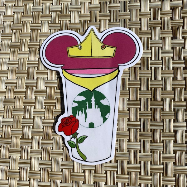 Sleeping beauty castle cup sticker | sleeping beuty castle cup vinyl sticker | sleeping beauty coffee dye cut sticker / princess decal