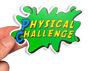 Physical challenge sticker | nickelodeon stickers | pop culture decals | decal | dye cut sticker | vinyl sticker | double dare sticker