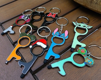 Mouse Head Door Opener With Stylus Tip | The Child | Nurse Door Opener | Bottle Opener | Keychain | Disney door opener