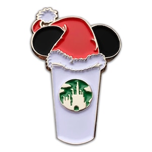 Christmas castle coffee cup pins | holiday pins | coffee pins | santa pin | santa pins