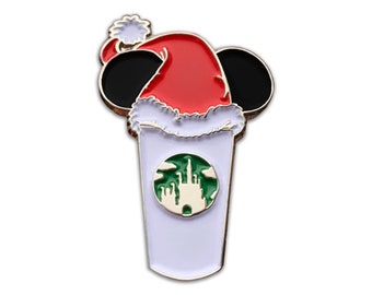 Christmas castle coffee cup pins | holiday pins | coffee pins | santa pin | santa pins
