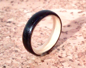 Ebony and Ash Bentwood Ring - "Yin and Yang"