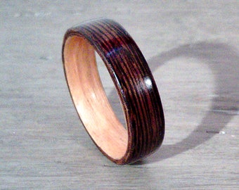 Wenge and Anigre Bentwood Ring - "No Offense"