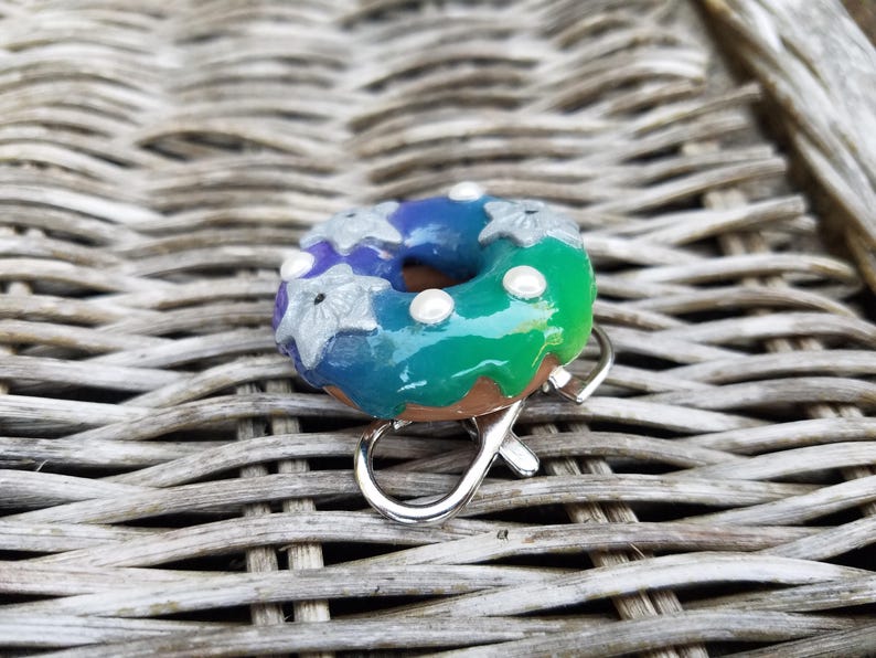 Galaxy Blend Donut Keychain Charm