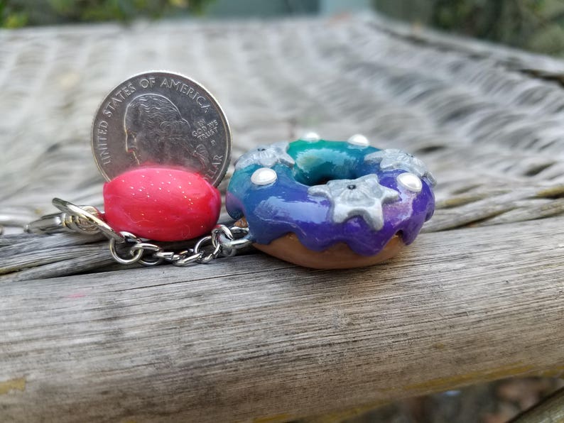 Galaxy Blend Donut Keychain Charm