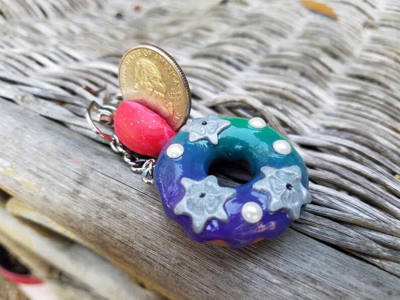 Galaxy Blend Donut Keychain Charm