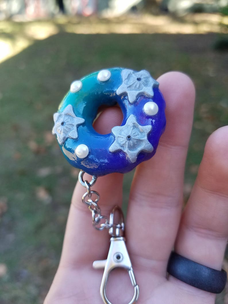 Galaxy Blend Donut Keychain Charm