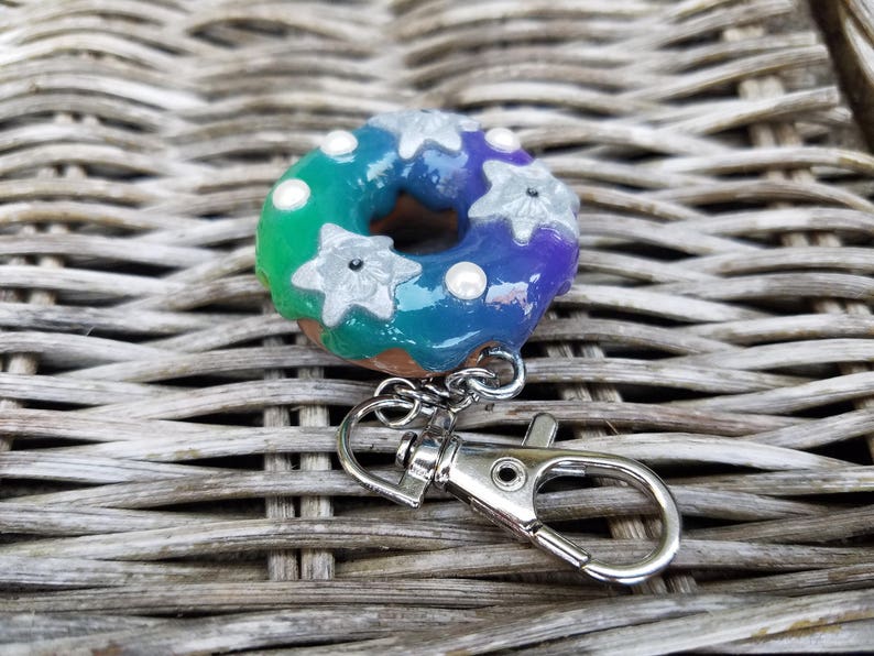 Galaxy Blend Donut Keychain Charm