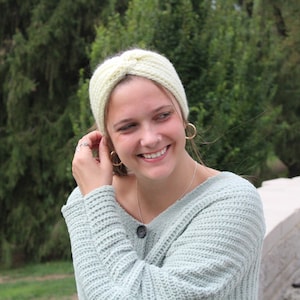 Knit Headband, Knit Headband with Twist, Hand Knit Ear Warmer, Ear Warmer Headband, Running Headband, Knitted Headband, Knitted Ear Warmer