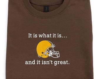 Cleveland Sweatshirt, Embroidered Sweatshirt, Football Sweatshirt, Adult Crewneck, Adult Sweatshirt, Sweatshirt, Funny Sweatshirt, Gift