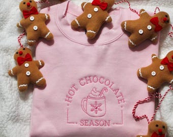 Hot Chocolate Season Sweatshirt, Unisex Cozy Winter Crewneck