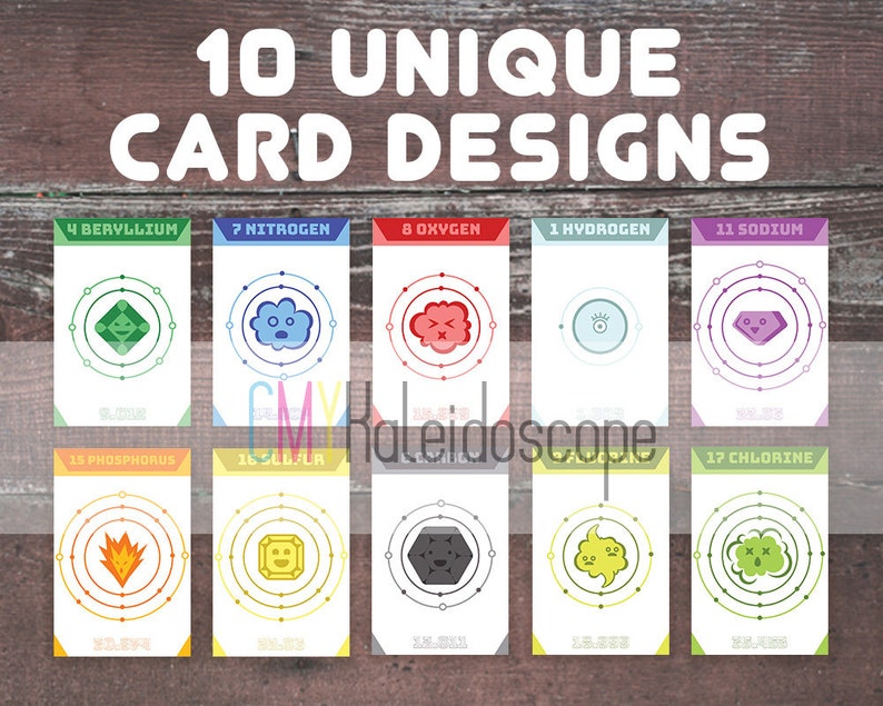 Chemistry Card Game Printable Electron Match Learning Game | Etsy