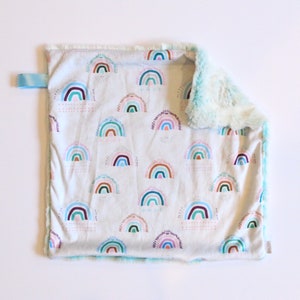 Pop Moroccan Rainbow in White, Minky Lovey