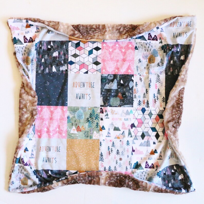 Snuggly Toddler Blanket Minky Lux Baby Blanket Her Adventure Awaits