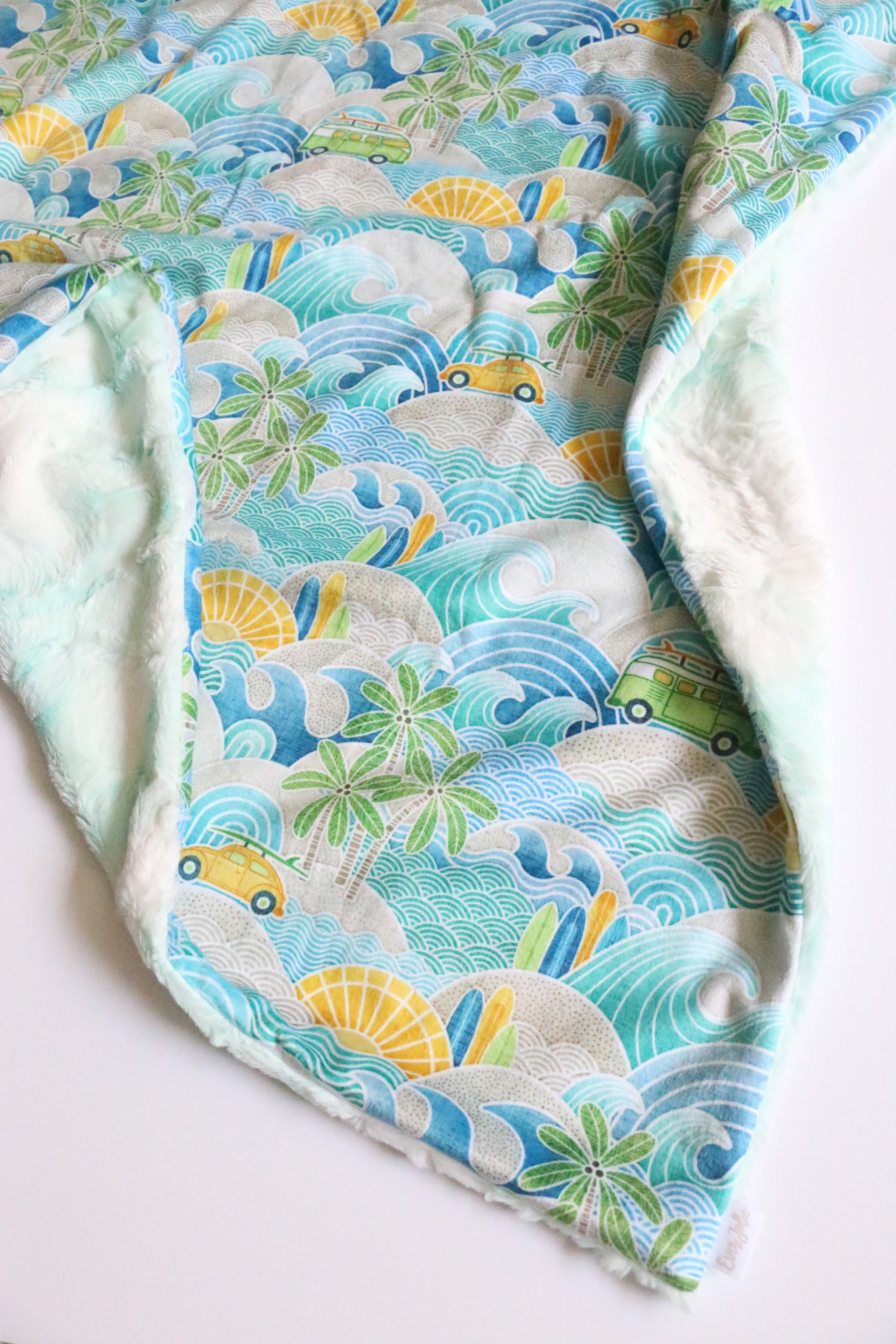Surfs Up Minky Baby Blanket Lux Toddler Snuggle Blanket Etsy UK