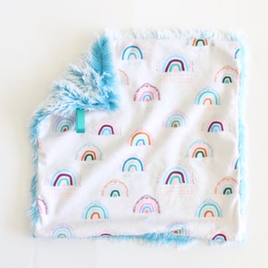 Pop Moroccan Rainbow in White, Minky Lovey
