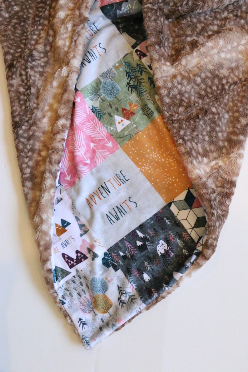 Snuggly Toddler Blanket Minky Lux Baby Blanket Her Adventure Awaits