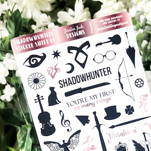10. Schattenjäger Stickerbogen | 35 Bücherwurm Sticker | Mattes Sticker Sheet