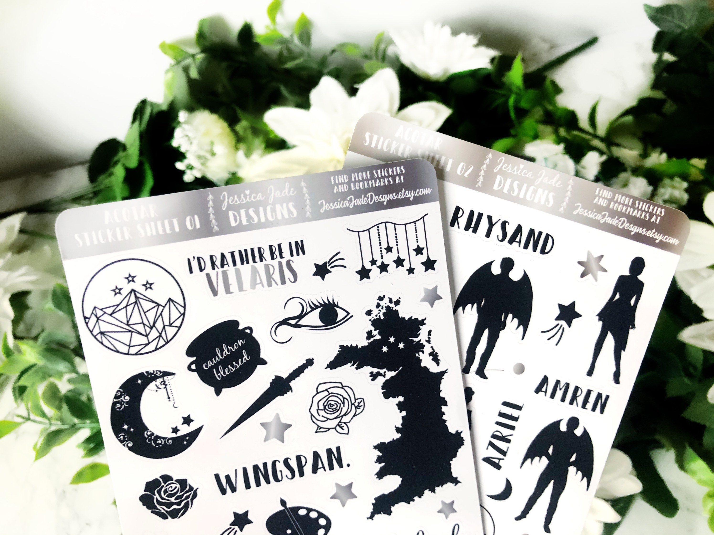 01. Acotar Sticker Sheets | 27/31 Bookish Stickers | Matte Sticker Sh…