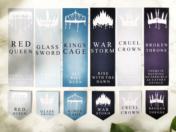 22 Red Queen Series Inspired Bookmark Set Novellas Options Etsy Denmark