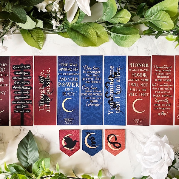 03. Crescent City Inspired Bookmarks - House of Earth and Blood | House of Sky and Breath | House of Flame and Shadow. Set Available. 210GSM