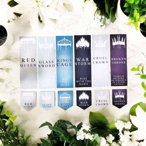 22 red queen series inspired bookmark set novellas options etsy