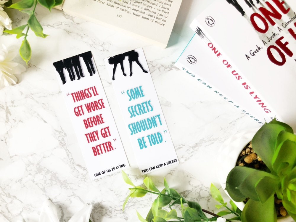 82. One Of Us Is Lying & Two Can Keep A Secret Bookmarks Etsy