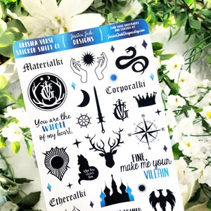 04. Grisha Verse / Shadow and Bone Stickervel | 33 Bookish-stickers | Mat stickervel