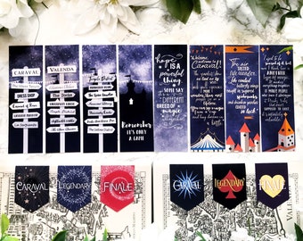 23. Caraval, Legendary and Finale Bookmarks | Signposts, Quotes and Magmark Sets - options available