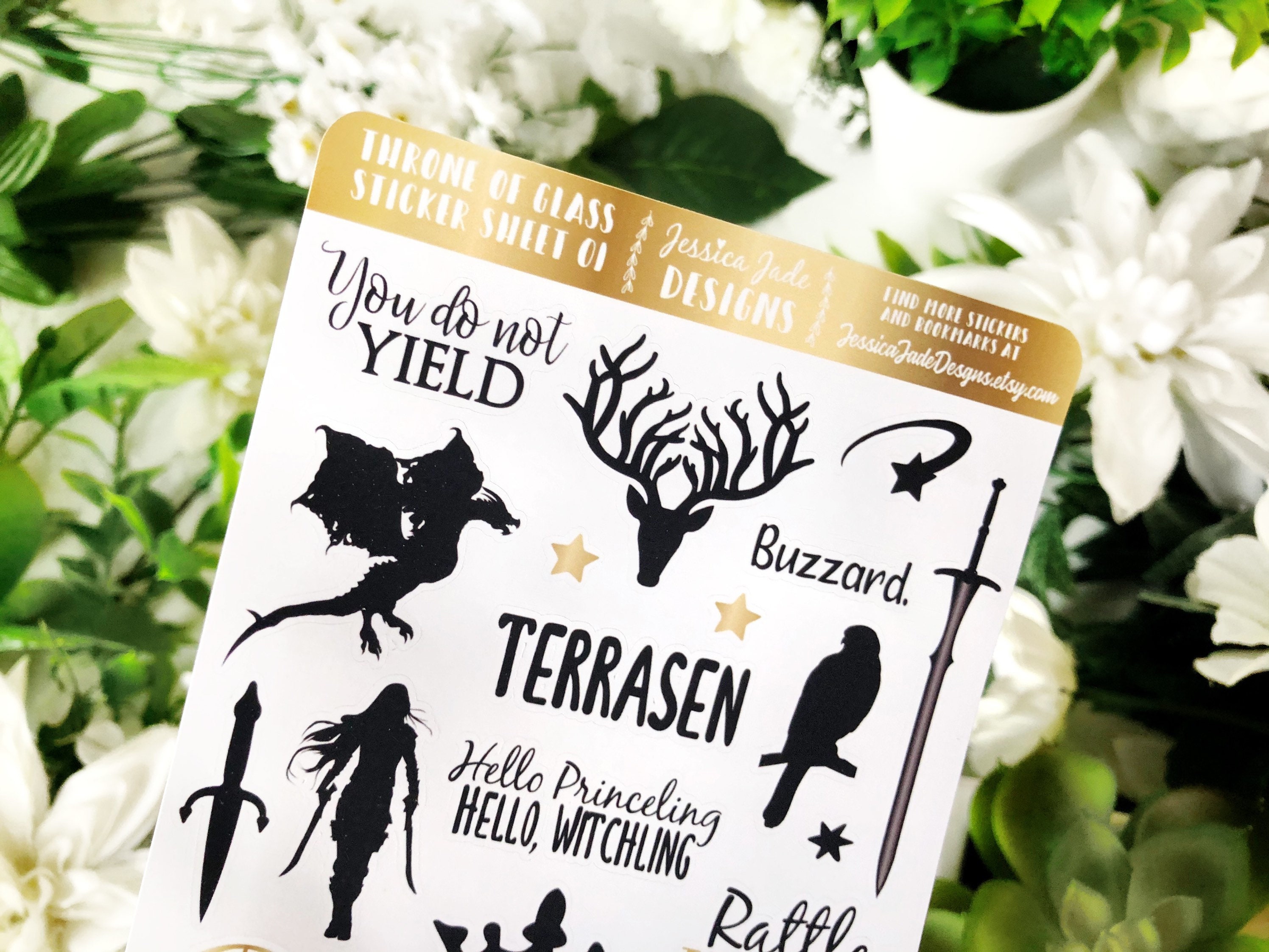 02. Throne of Glass Sticker Sheet | 26 Bookish Stickers | Matte Stick…