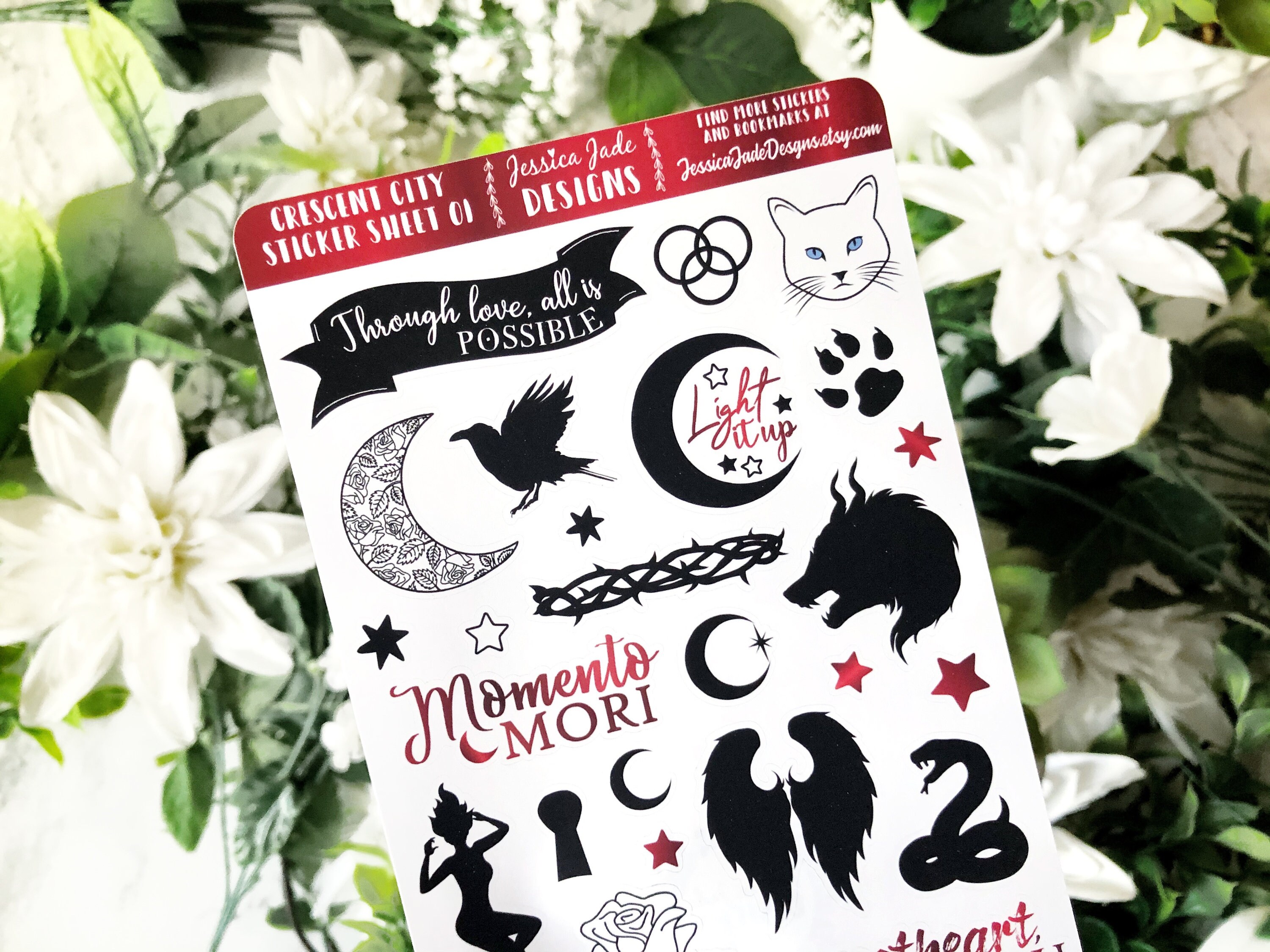 03. Crescent City Sticker Sheet | 27 Bookish Stickers | Matte Sticker…