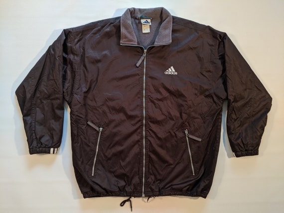 Vintage 90s Adidas Fleece Lined Windbreaker