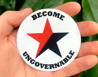 Become Ungovernable Sticker Anarchist Syndicalist Anarchy Decal Red Star Socialist