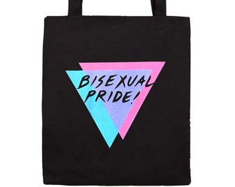 Bisexual Pride Tote Bag - LGBTQ Bi Cotton Vintage Remake Retro Gift