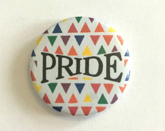 LGBT Pride Rainbow Triangles Vintage Style Badge