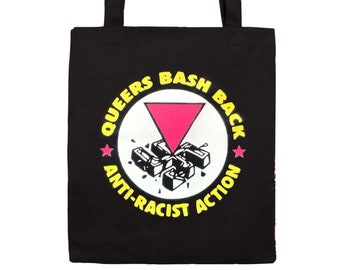 Queers Bash Back Einkaufstasche: Vintage Remake antirassistisches LGBTQ Design