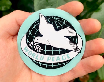 World Peace Dove Sticker Anti-War Protest Vinyl Decal Vintage Remake