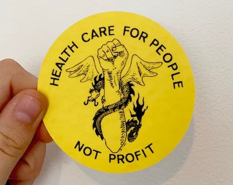 Health Care For People Not Profit Sticker Medicare For All Vinyl Decal NHS Single Payer Vintage Remake