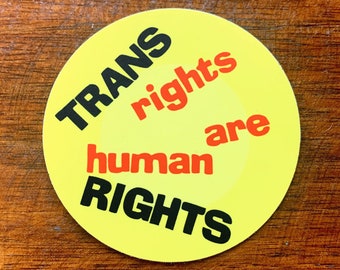 Naklejka „Prawa transseksualne to prawa człowieka” – naklejka winylowa „Transgender Pride” w stylu vintage