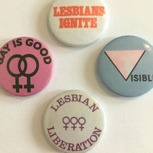 4 Lesbian Badges Retro LGBTQ Gay Pride Button Vintage Remake - Etsy