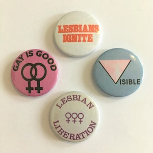 Set of 4 Vintage Style Lesbian Pride Badges