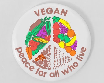 Magnet Vegan Peace For All Who Live Fridge Magnets Plant Based Animal Rights Peace Sign
