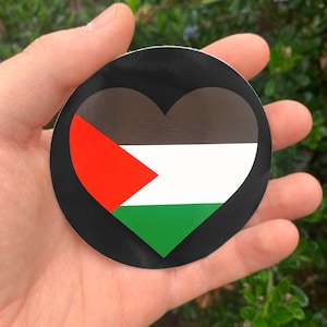 Palestinian Flag Heart Vinyl Sticker Free Palestine Decal